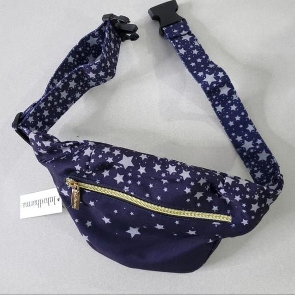 Lulu Dharma Fanny Hip Pack Silver Stars on Indigo - Picture 6 of 11